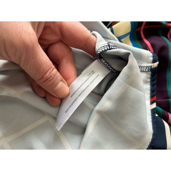 Eloquii Women’s Plus Size 20 Dress Blue Pink Plaid Colorful Belt Bell Sleeves A- - Picture 10 of 11